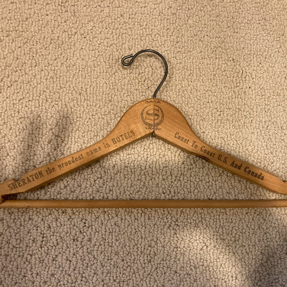 vintage Sheraton wooden hanger.